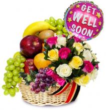 Get Well Flowers and Fruit Basket